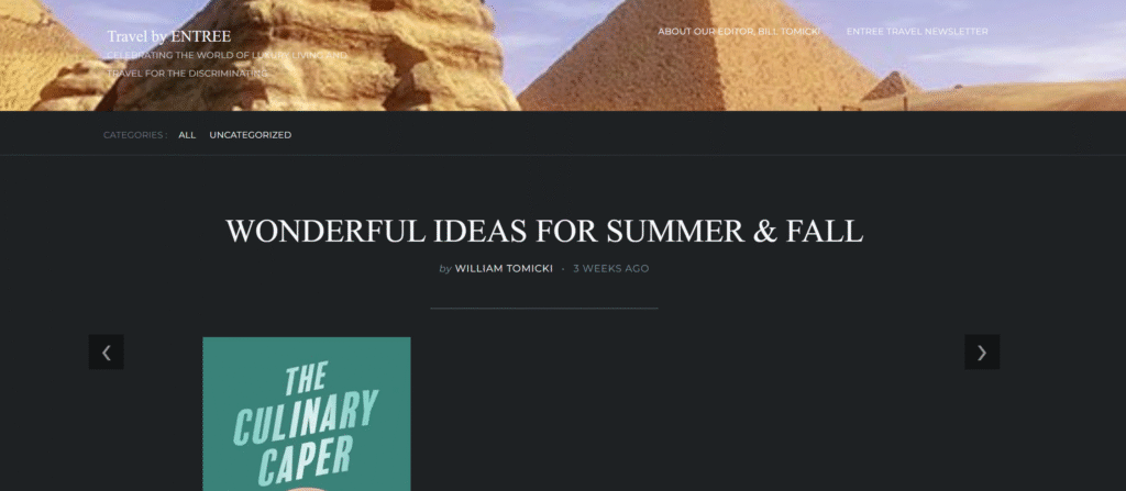 Travel By Entree Recommendation